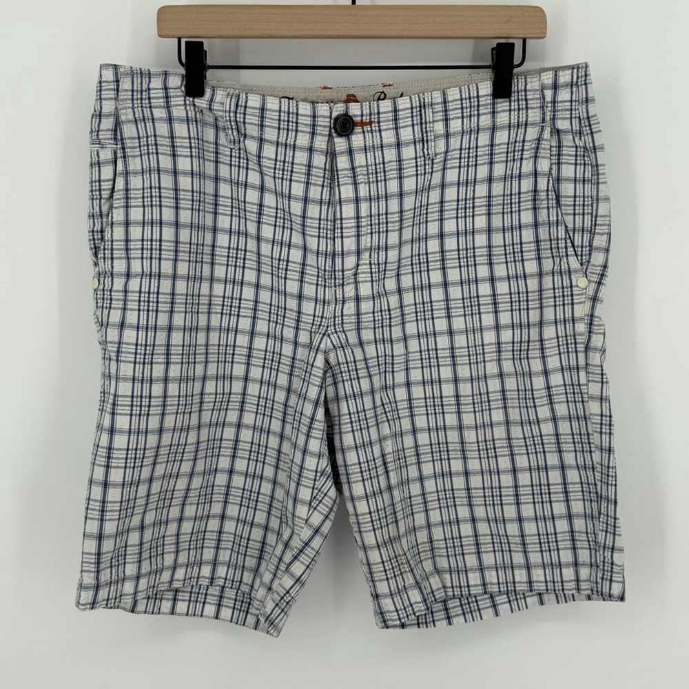 Tommy Bahama Plaid Chino Shorts Men’s Size 34 White Blue